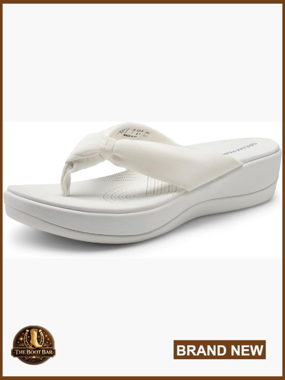Cushioned Platform Flip Flops with Arch Support EVA Foam Insole Lycra Upper